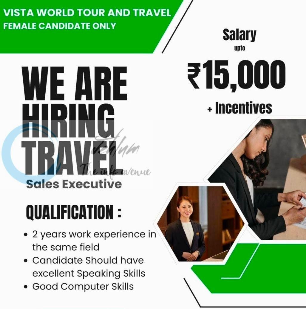 Vista World Tour and Travel VWTT Travel Sales Executive job opportunities 2026