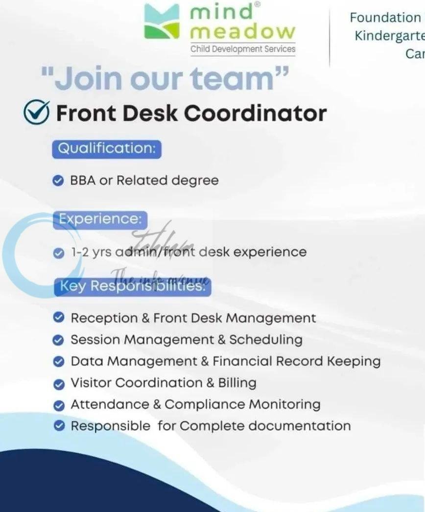 Foundation World School FWS Mind Meadow Srinagar Front Desk Coordinator job opportunities 2026