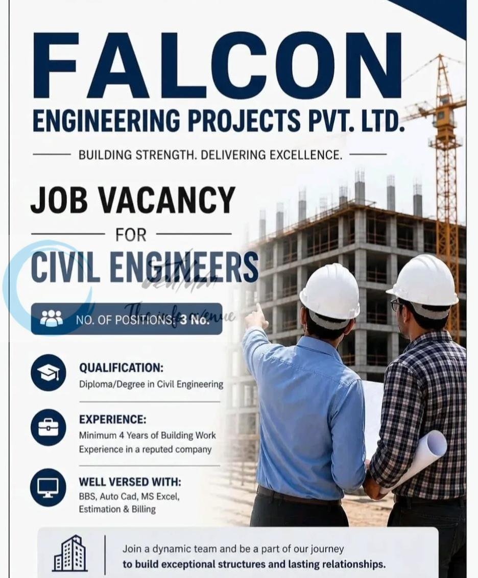 Falcon Engineering Projects Srinagar Civil Engineers Jobs Openings 2026