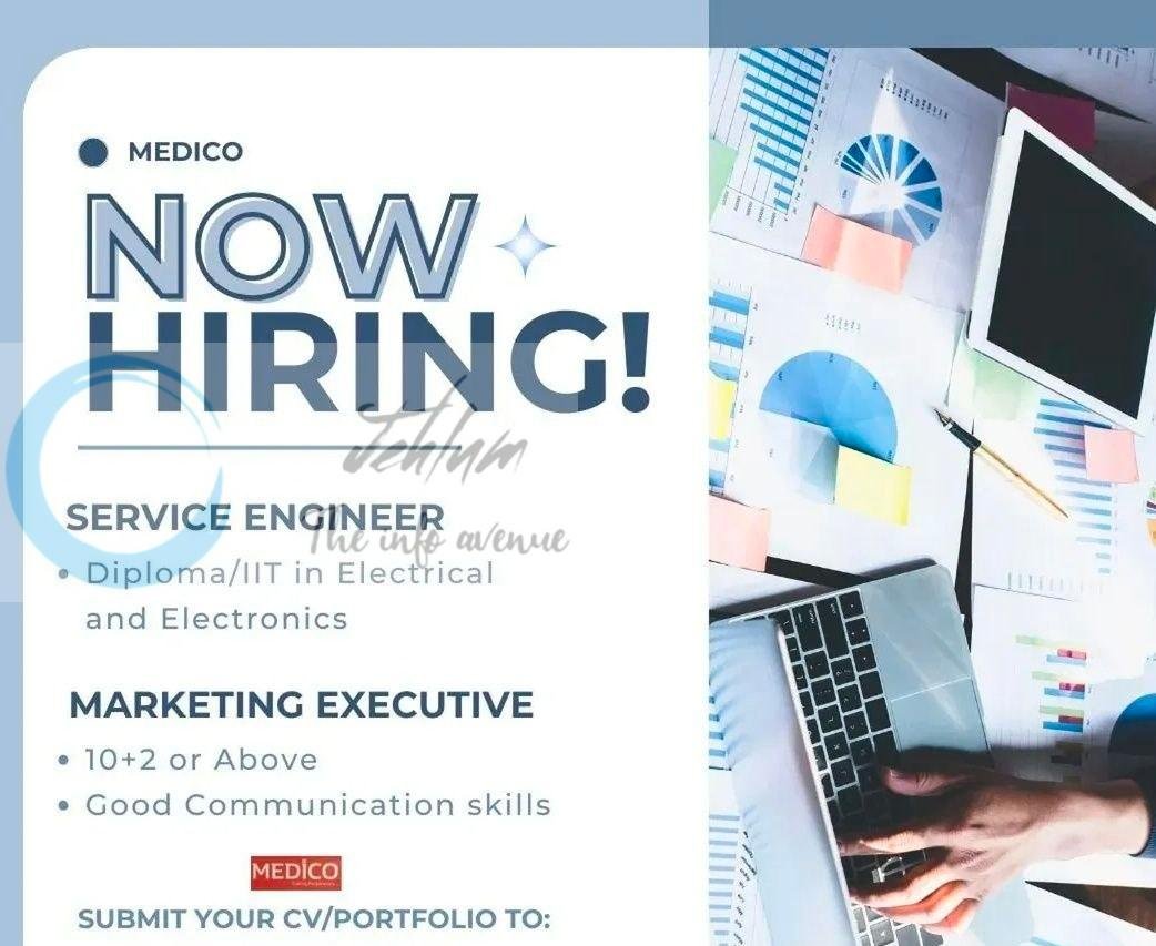 Medico Srinagar Service Engineer Marketing Executive job opportunities 2026