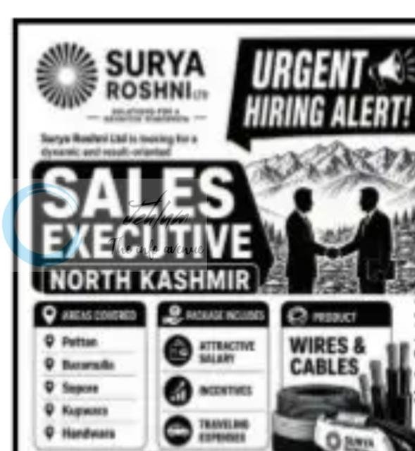 Surya Roshni Ltd North Kashmir Sales Executive job opportunities 2026