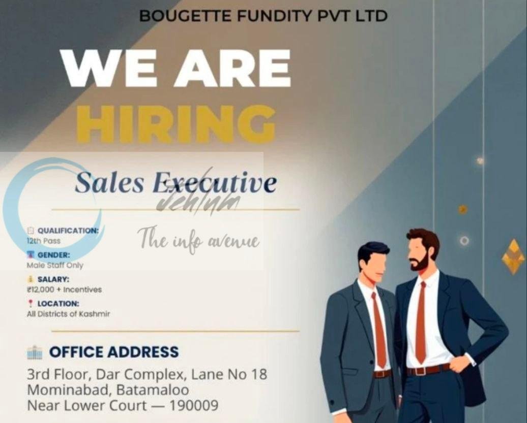 Bougette Fundity Pvt Ltd Srinagar Sales Executive job opportunities 2026