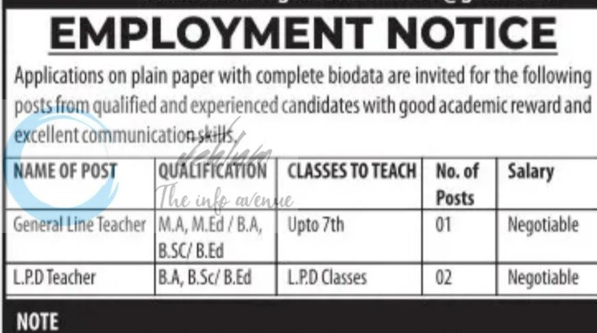 Cambridge Mission School Srinagar teaching job opportunities 2026
