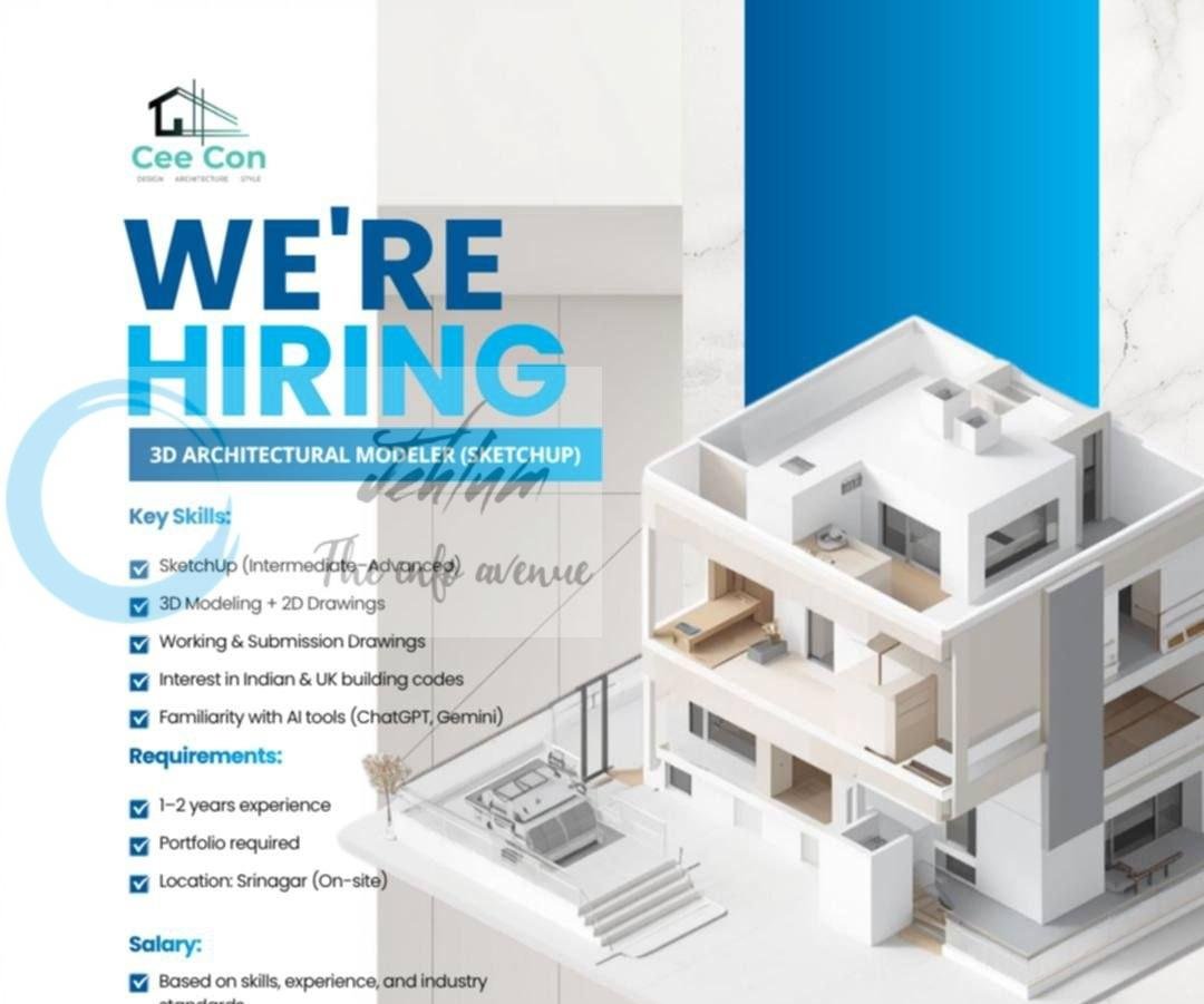 Cee Con Srinagar 3D Architectural Modeler SketchUp job opportunities 2026