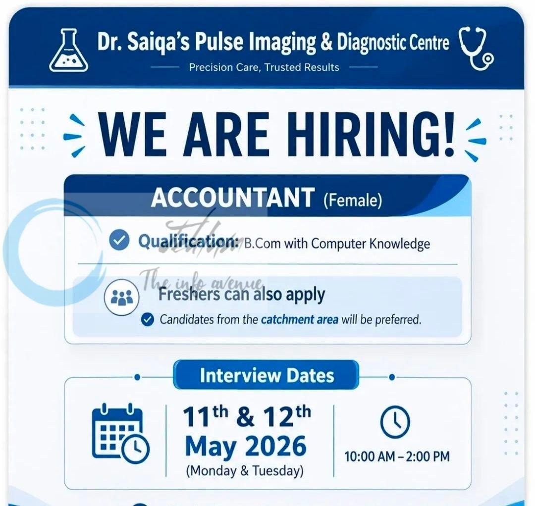 Dr Saiqas Pulse Imaging and Diagnostic Centre srinagar Accountant job opportunities 2026