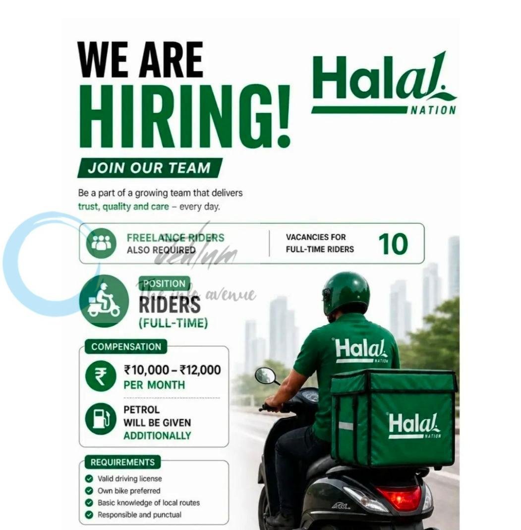 Halal Nation Rajbagh Riders job opportunities 2026
