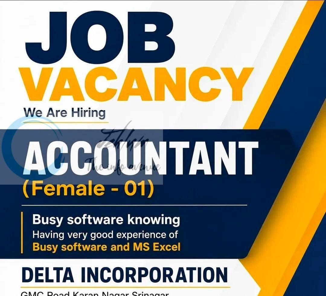 Delta Incorporation srinagar Accountant job opportunities 2026