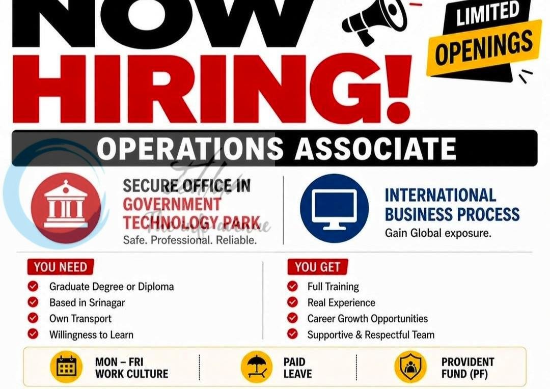 HireHippo Srinagar Operations Associate job opportunities 2026