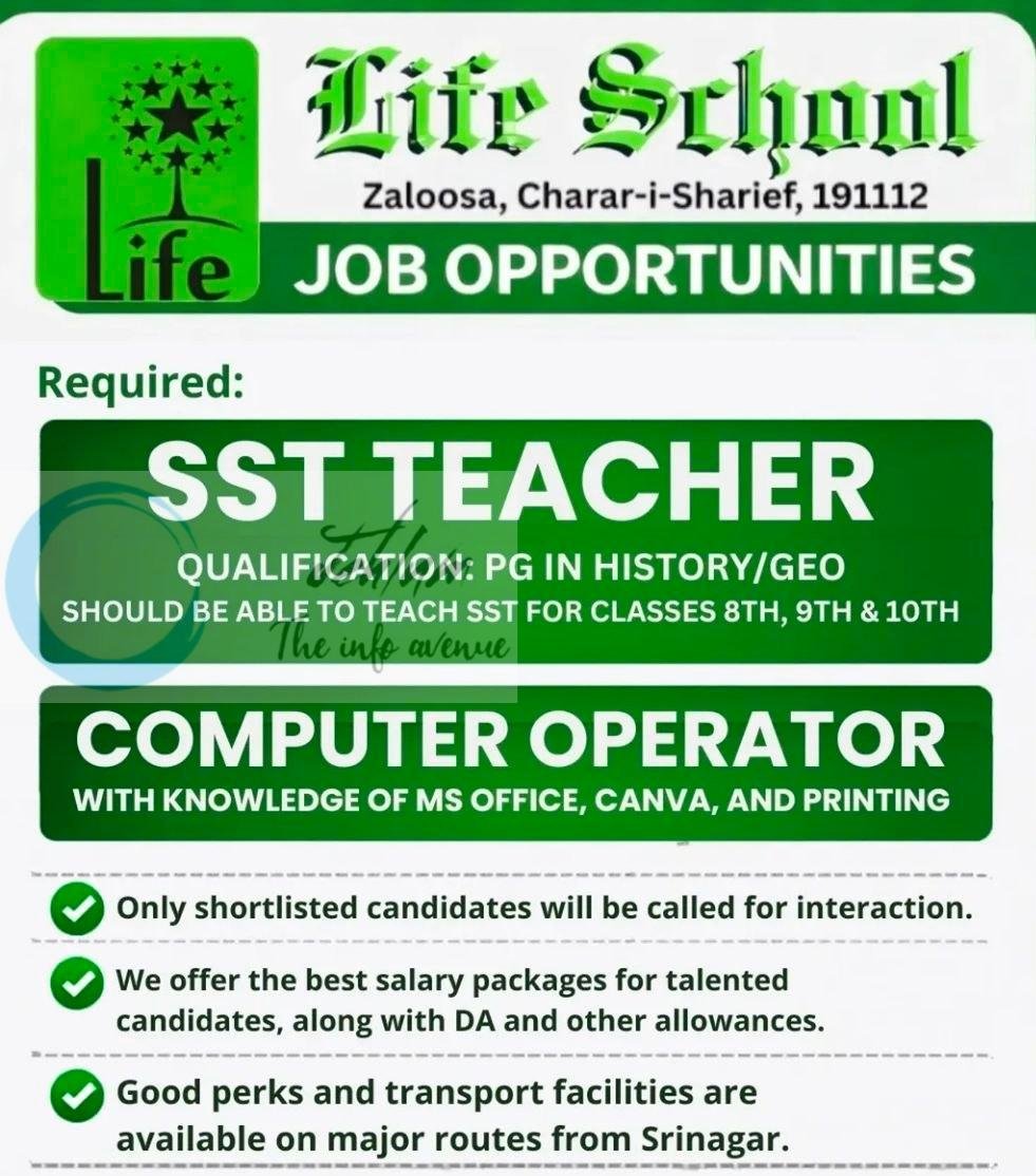 Life School Charar-i-Sharief teaching job opportunities 2026