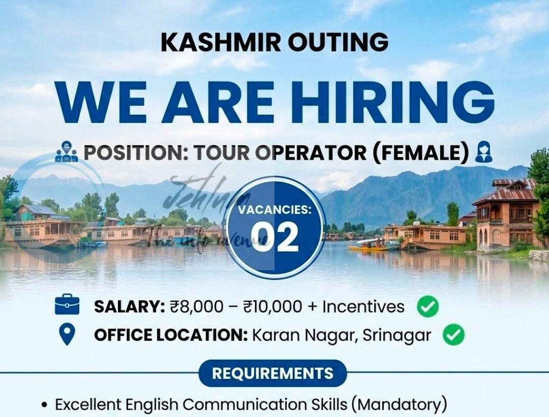 Kashmir Outing srinagar tour operator job opportunities 2026