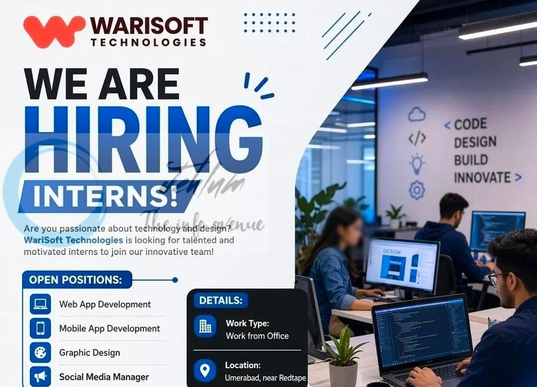 WariSoft Technologies Srinagar Web App Development Intern opportunities 2026