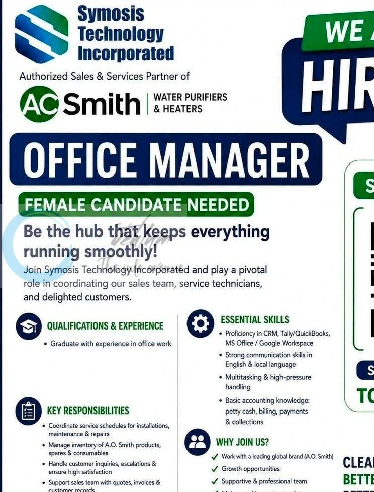Symosis Technology Incorporated STI Srinagar Office Manager job opportunities 2026