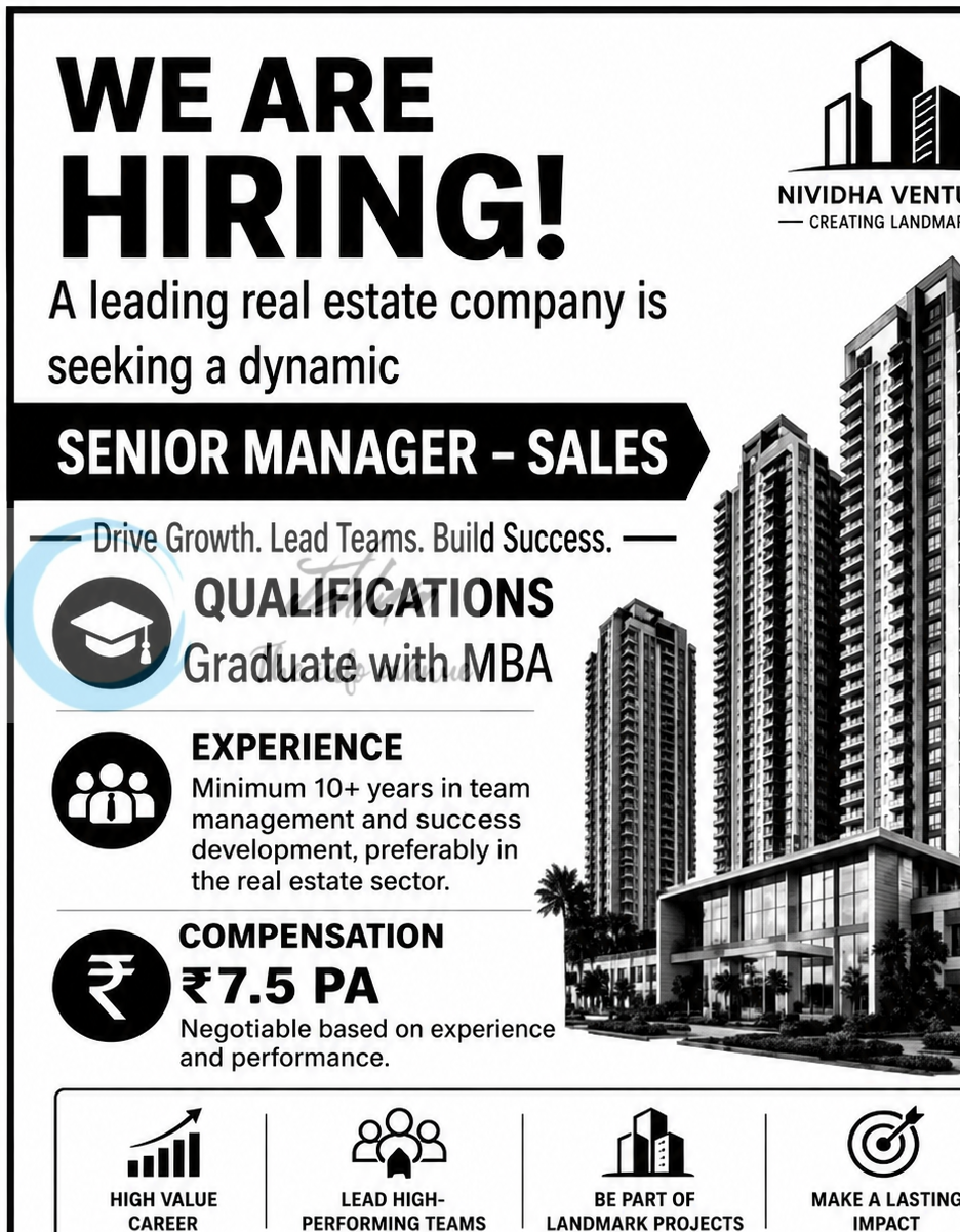Nividha Ventures srinagar Senior Manager job opportunities 2026