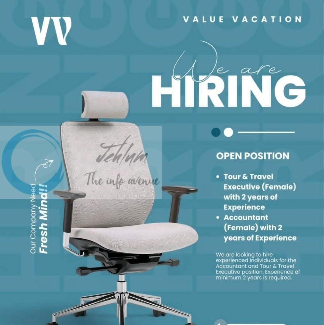 Value Vacation VV Srinagar Tour Travel Executive Accountant job opportunities 2026