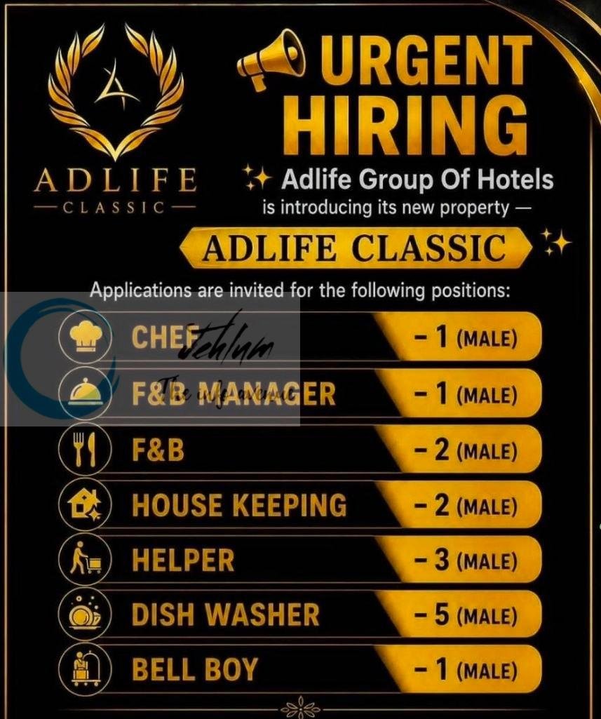 Adlife Classic Hotels staff job opportunities 2026