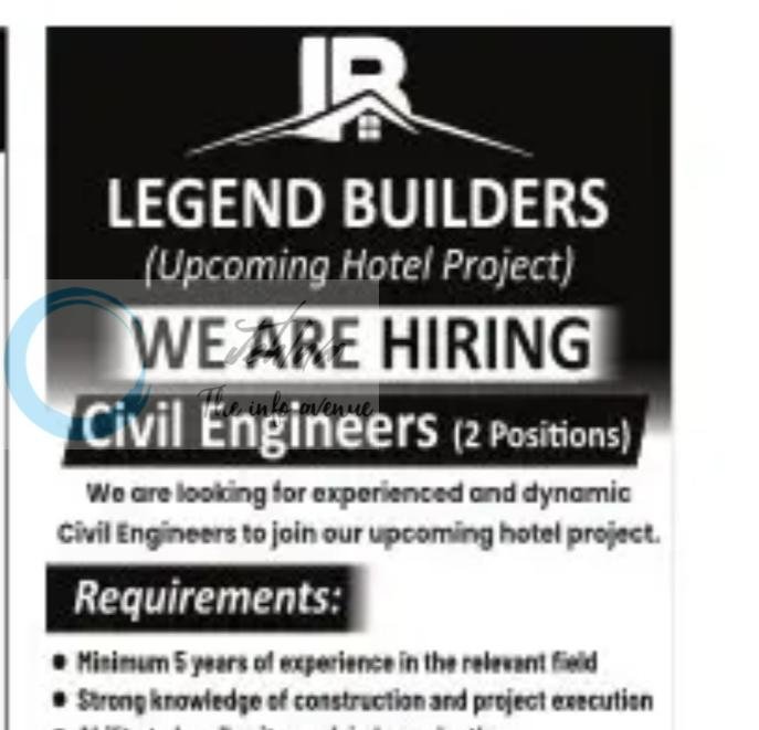 Legend Builders LB Srinagar Civil Engineers job opportunities 2026