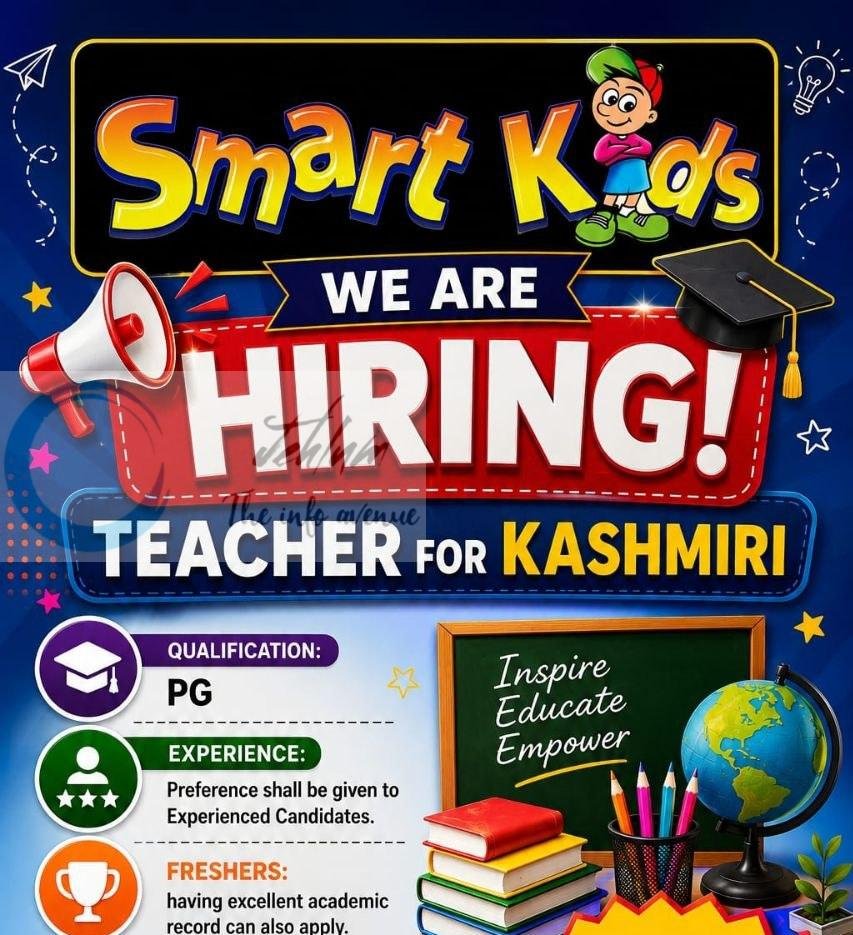 Smart Kids Anantnag Teaching job opportunities 2026
