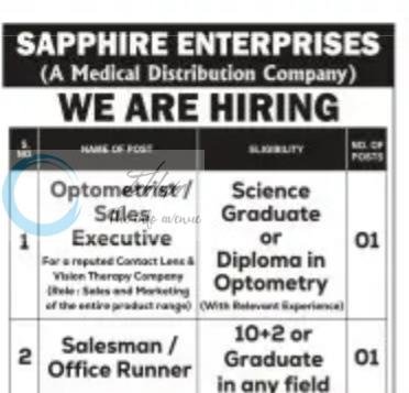 Sapphire Enterprises Srinagar Optometrist Sales Executive Salesman job opportunities 2026 1 Sapphire Enterprises Srinagar Optometrist Sales Executive Salesman job opportunities 2026