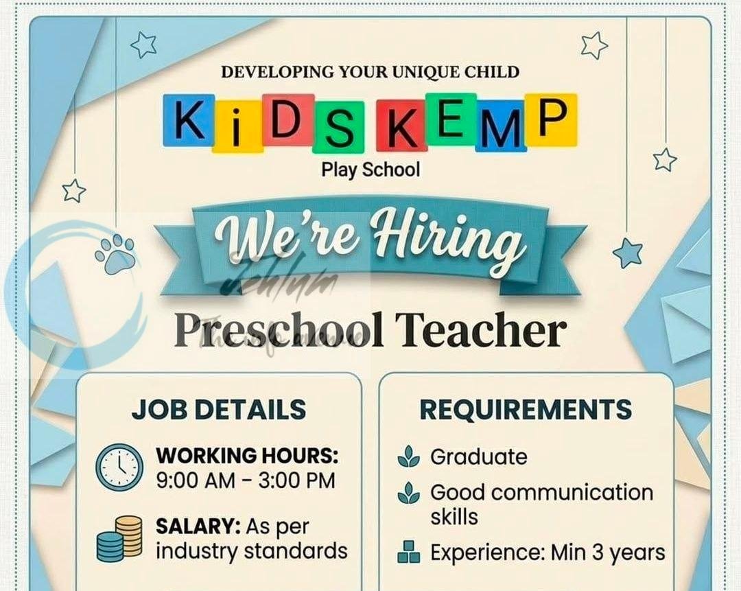 Kids Kemp Play School KKPS Srinagar teaching job opportunities 2026