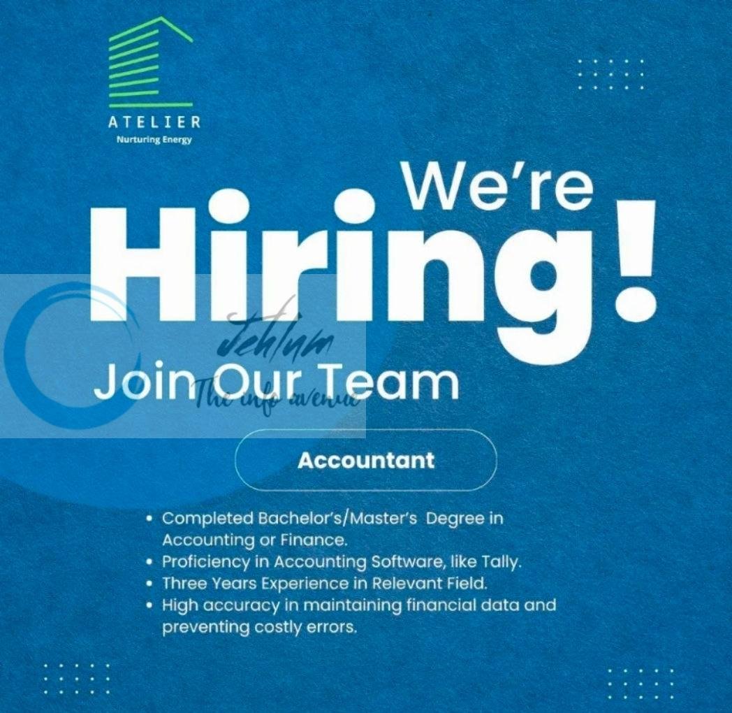 Atelier Srinagar Accountant job opportunities 2026