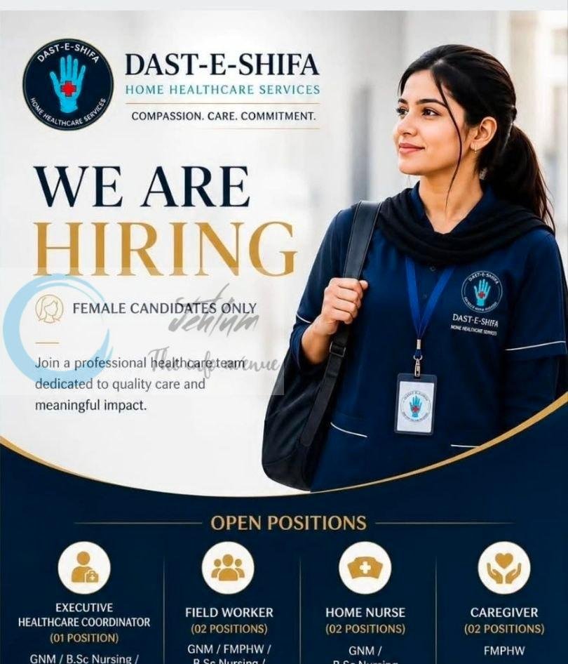 Dast-E-Shifa Home Healthcare Services staff job opportunities 2026