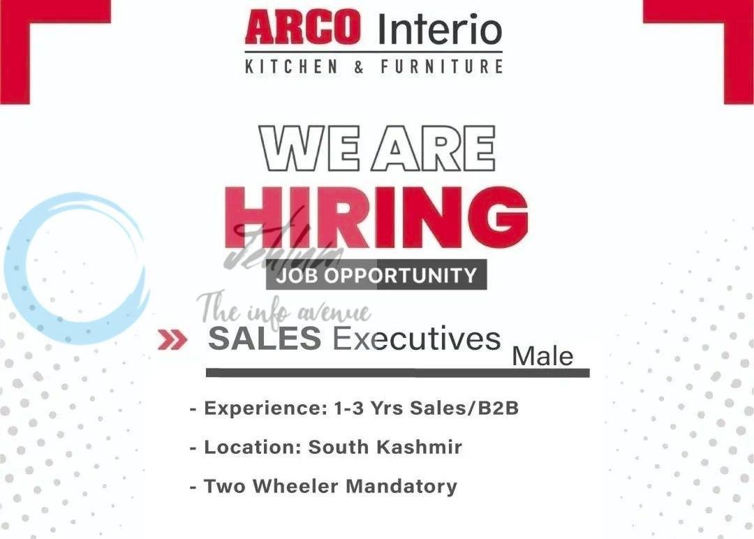ARCO Interio Srinagar Sales Executives Job opportunities 2026