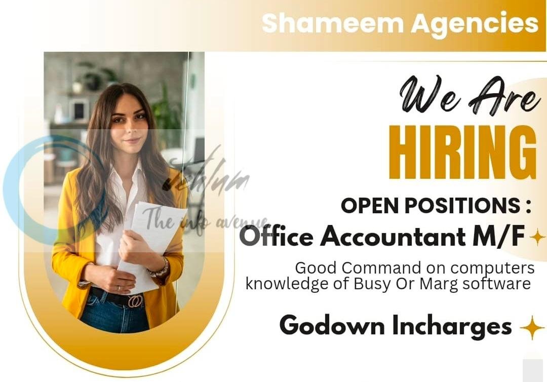 Shameem Agencies Srinagar Office Accountant Godown Incharges 2026