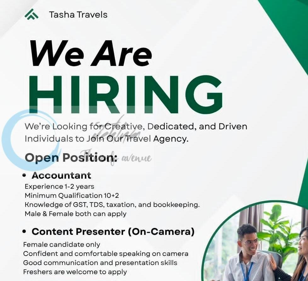Tasha Travels TT Accountant Content Presenter job opportunities 2026