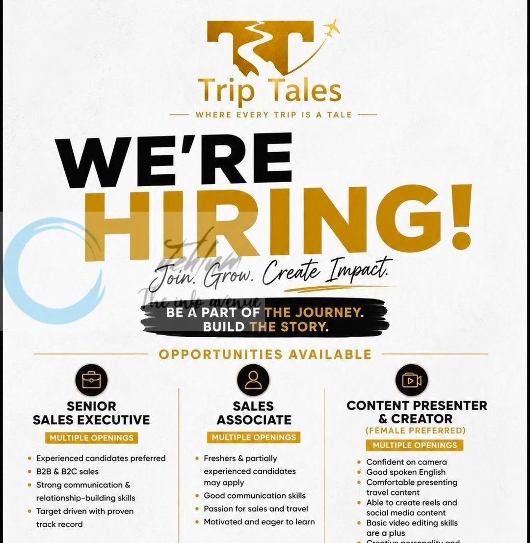 Trip Tales Srinagar Jobs Senior Sales Executive Sales Associate Content Creator job opportunities 2026