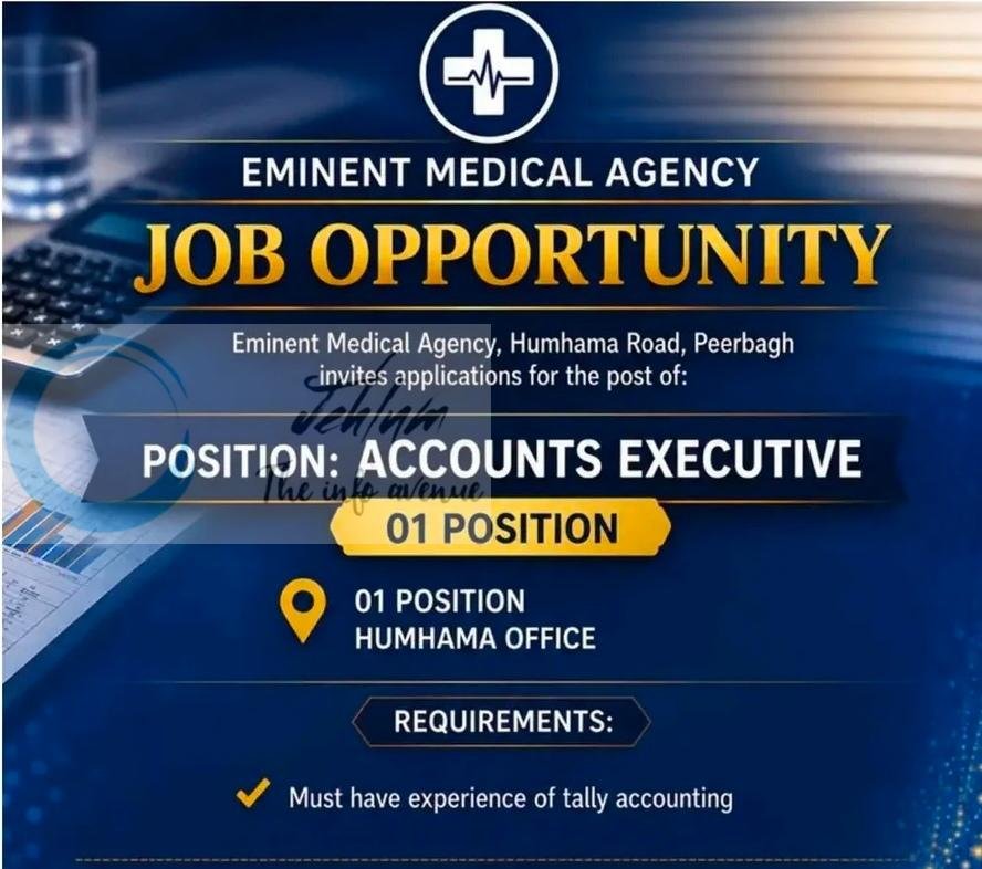 Eminent Medical Agency EMA Peerbagh Accounts Executive 2026