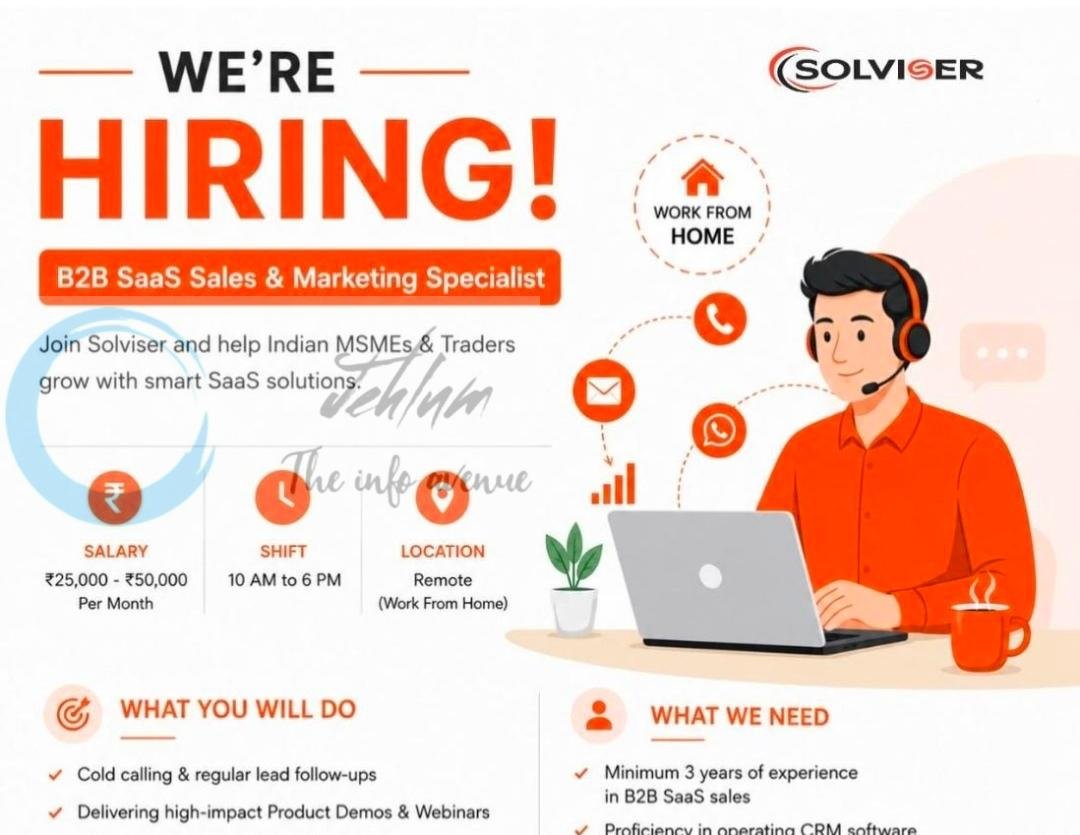 Solviser Remote B2B SaaS Sales and Marketing Specialist job opportunities 2026 