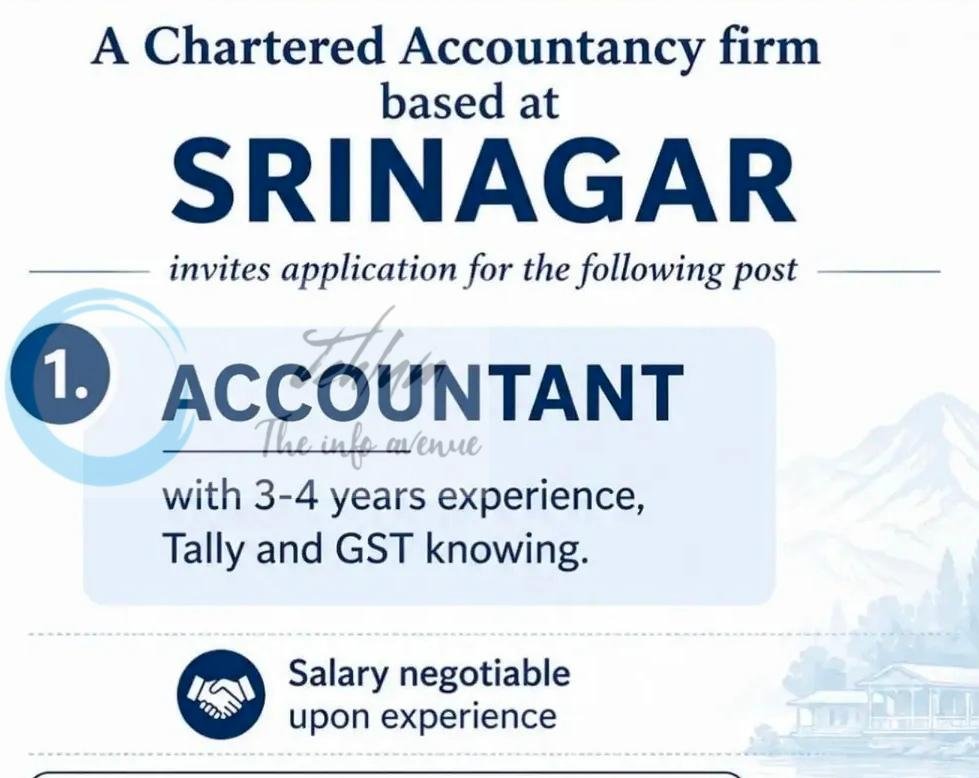 Bhat Durani and Associates BDA Srinagar Accountant job opportunities 2026