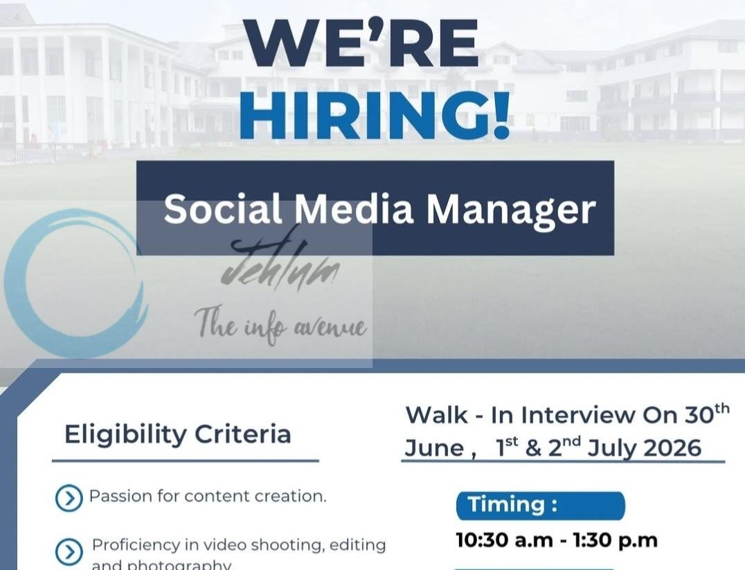 International School of London Mallabagh Srinagar Social Media Manager Walk In Interview Recruitment Notification 2026