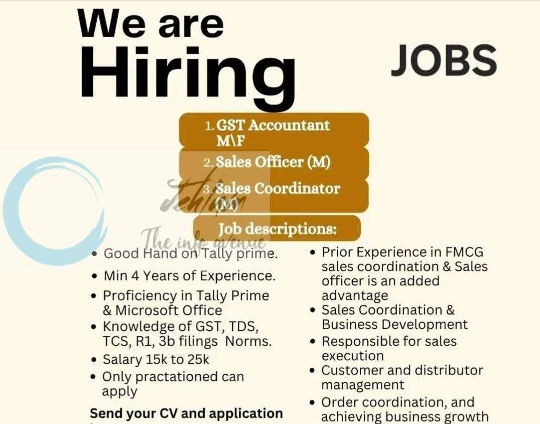 Dua Multiventures Srinagar Accountant/ Sales Officer/ Coordinator Jobs Recruitment 2026
