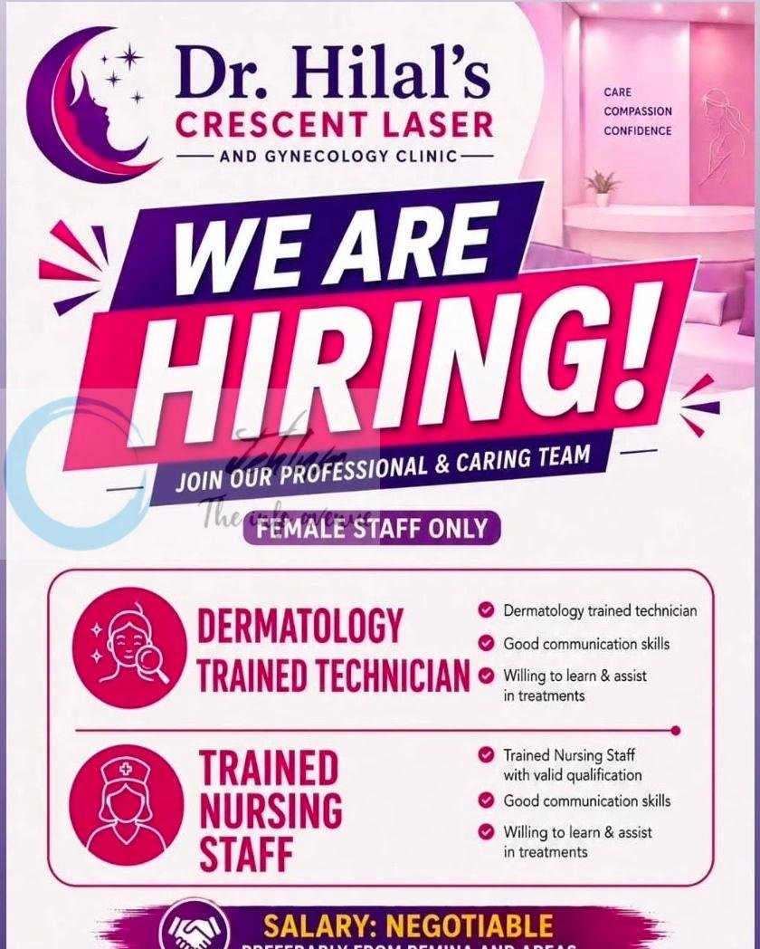 Dr Hilals Crescent Laser Clinic Srinagar staff job opportunities 2026