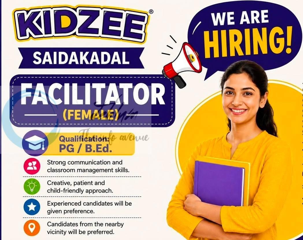 Kidzee Saidakadal teaching job opportunities 2026