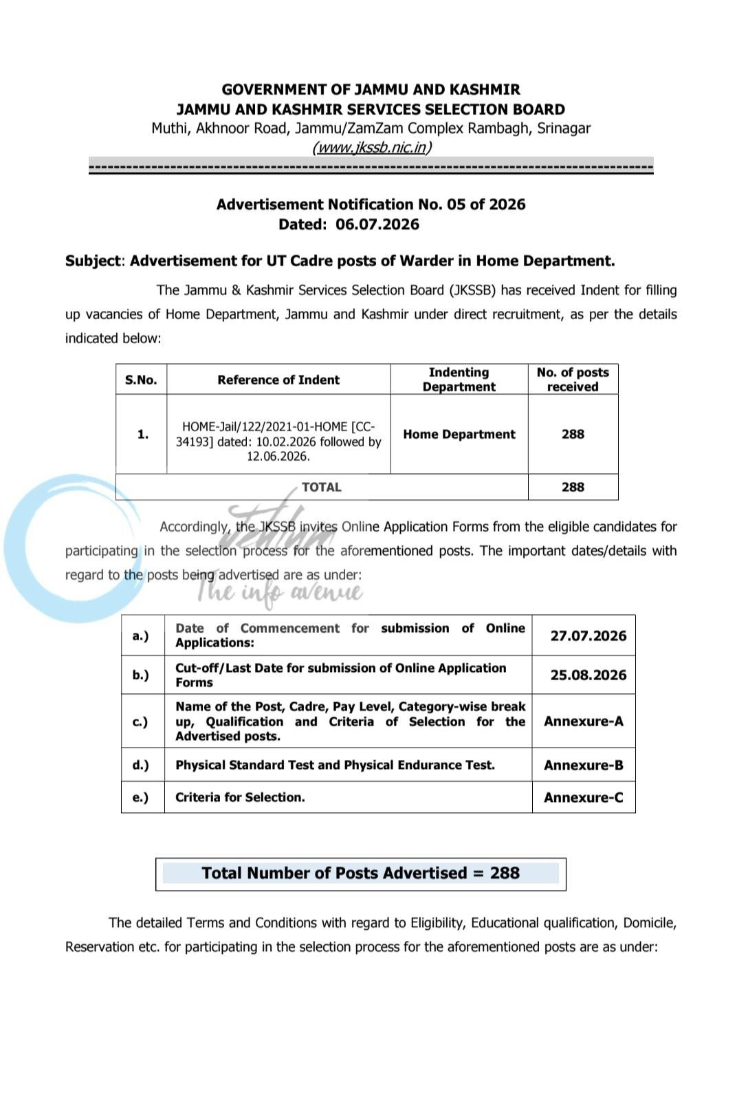 JKSSB warder employment opportunities notice 05 of 2026 1 JKSSB warder employment opportunities notice 05 of 2026