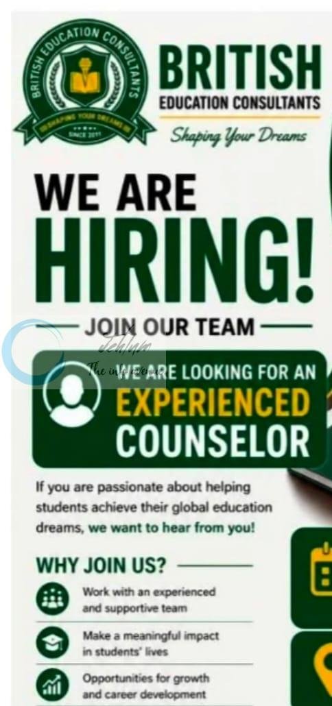 British Education Consultants Srinagar Counselor job opportunities 2026 1 British Education Consultants Srinagar Counselor job opportunities 2026