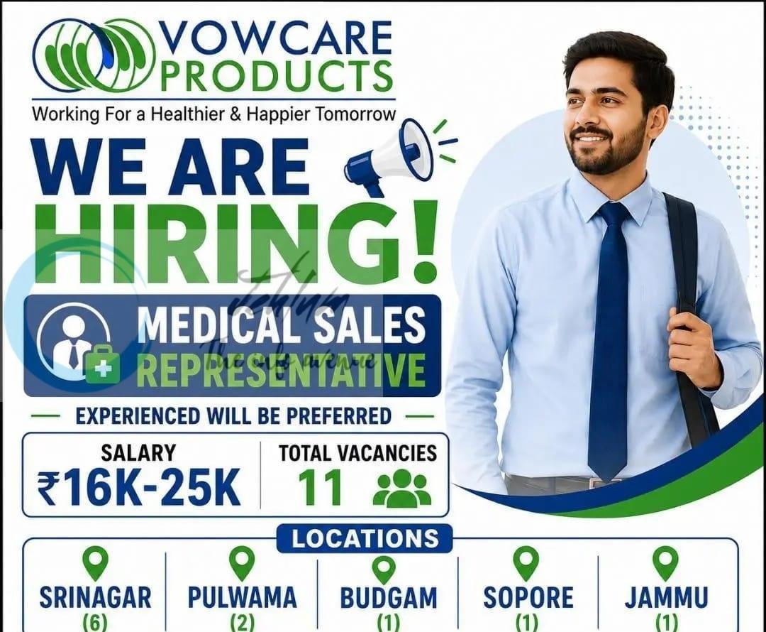 Vowcare Products srinagar Sales Representative job opportunities 2026 1 Vowcare Products srinagar Sales Representative job opportunities 2026