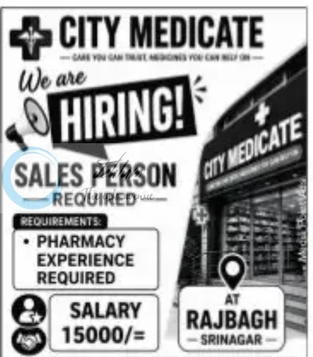City Medicate Srinagar Sales Person job opportunities 2026