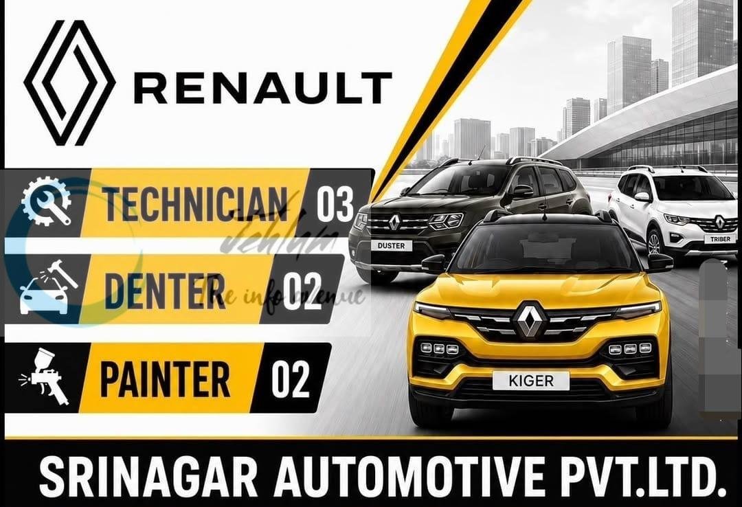 Renault srinagar Technician Denter Painter Job opportunities 2026 1 Renault srinagar Technician Denter Painter Job opportunities 2026
