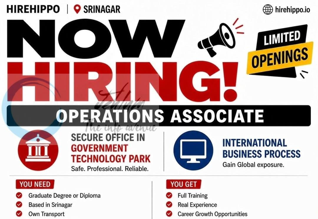HireHippo Srinagar Operations Associate Job opportunities 2026