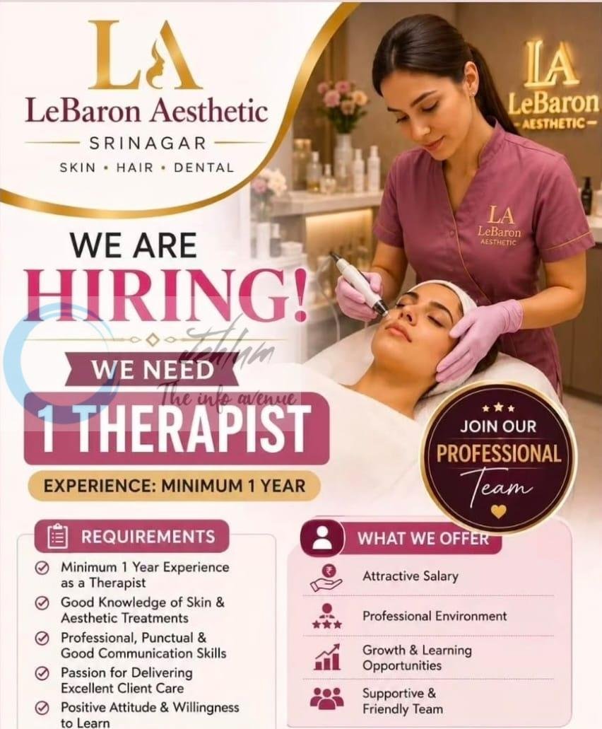 LeBaron Aesthetic LA Srinagar Therapist job opportunities 2026 1 LeBaron Aesthetic LA Srinagar Therapist job opportunities 2026