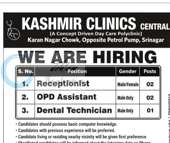 Kashmir Clinics Srinagar job opportunities 2026 1 Kashmir Clinics Srinagar job opportunities 2026