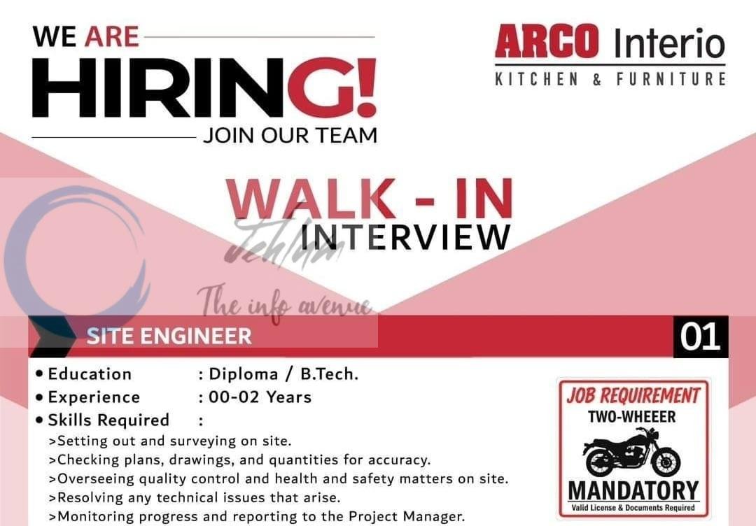 ARCO Interio Srinagar Site Engineer job opportunities Walk In 2026 1 ARCO Interio Srinagar Site Engineer job opportunities Walk In 2026