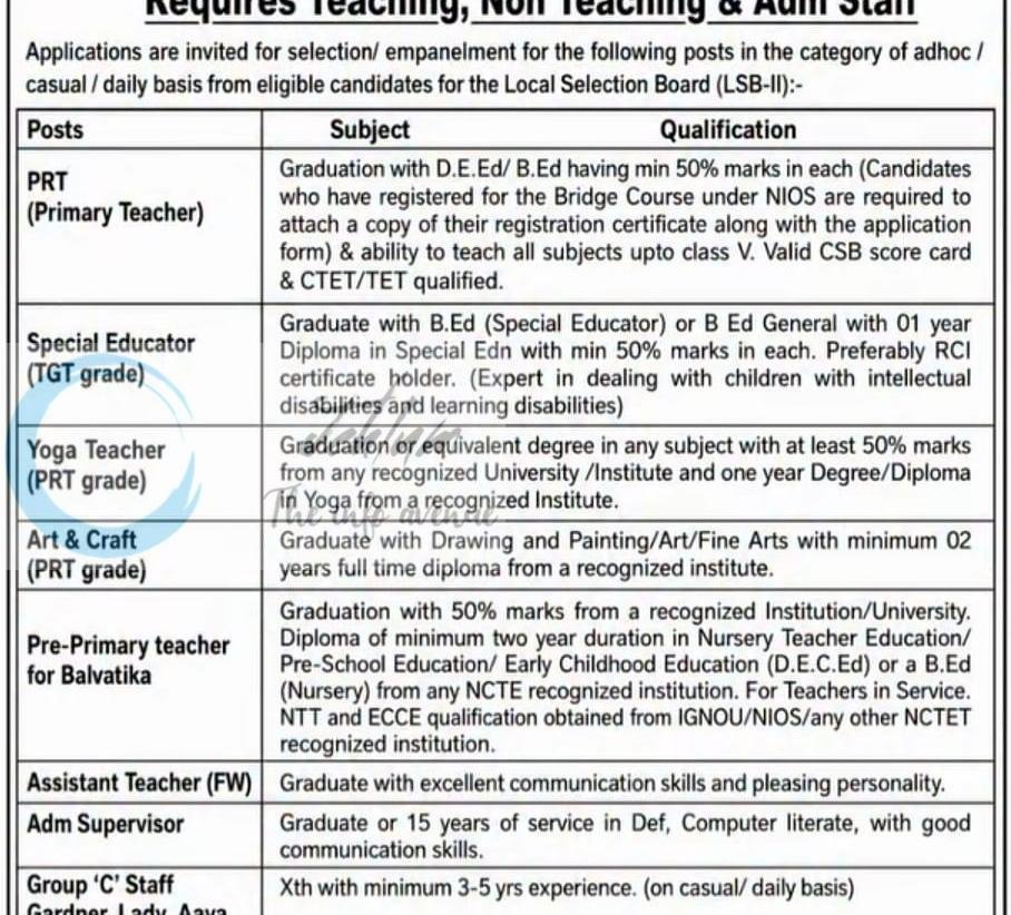 Army Public School Srinagar teaching job opportunities 2026