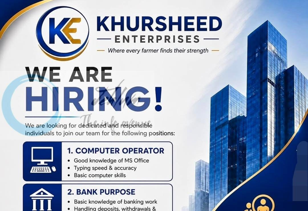 Khursheed Enterprises Srinagar Computer Operator Banking Staff job opportunities 2026 1 Khursheed Enterprises Srinagar Computer Operator Banking Staff job opportunities 2026