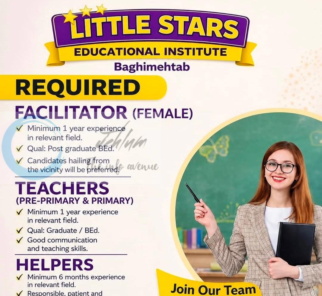 Little Stars Educational Institute Bagh-e-Mehtab Srinagar Teacher Facilitator job opportunities 2026 1 Little Stars Educational Institute Bagh-e-Mehtab Srinagar Teacher Facilitator job opportunities 2026