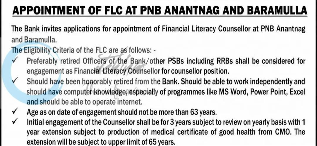 Punjab National Bank PNB Financial Literacy Counsellor FLC Anantnag Baramulla job opportunities 2026 Punjab National Bank PNB Financial Literacy Counsellor FLC Anantnag Baramulla job opportunities 2026 Punjab National Bank PNB Financial Literacy Counsellor FLC Anantnag Baramulla job opportunities 2026 Punjab National Bank PNB Financial Literacy Counsellor FLC Anantnag Baramulla job opportunities 2026