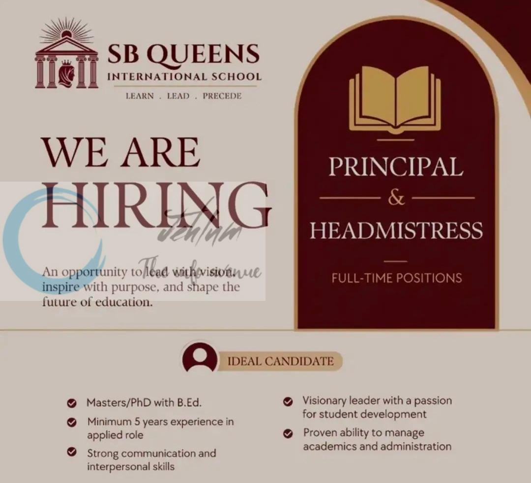 SB Queens International School srinagar staff job opportunities 2026